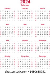 2024 Calendar Images, Stock Photos & Vectors | Shutterstock