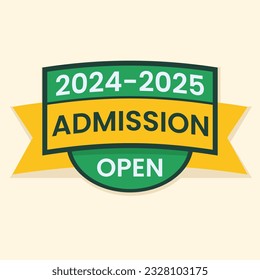 2024-2025 admission open tag vector for educational social media post template 