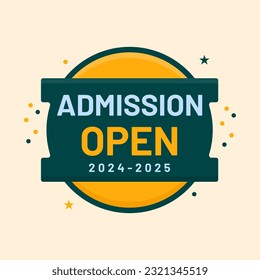 2024-2025 admission open typography educational banner