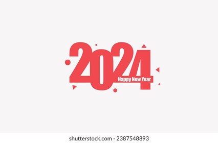 2024,Background with Happy new year Christmas icon thin line style flat vector design background.