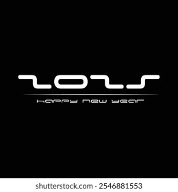 2025 abstract Happy New Year poster, background. Vector