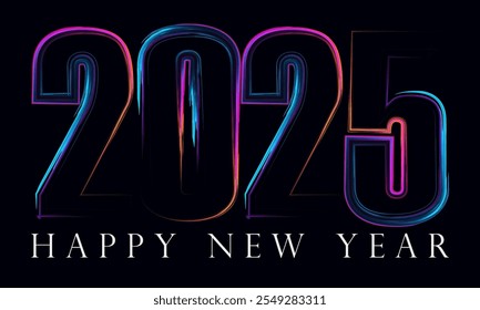 2025 abstract Happy New Year poster, background, 3d Happy New Year 2025