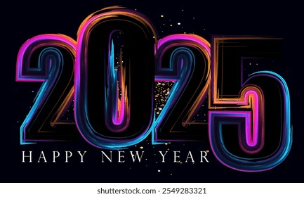 2025 abstract Happy New Year poster, background, 3d Happy New Year 2025
