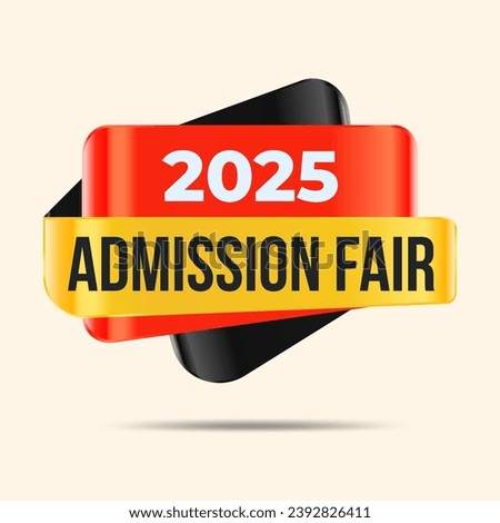 2025 admission fair label flat design vector