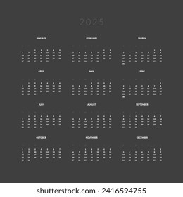 Plantilla Calendario Anual 2025