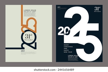 2025 annual report template layout design, Typography flat design. 2025 Trends business diary cover for 2025 with wishes. Brochure design template, banner. Vector image