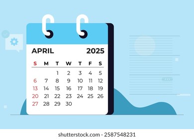 2025 April Calendar Desktop Planner Monthly Schedule Appointment Organizer