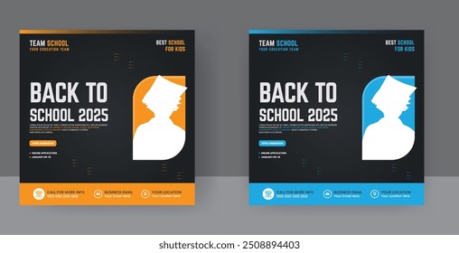 2025 Back to school social media poster design template