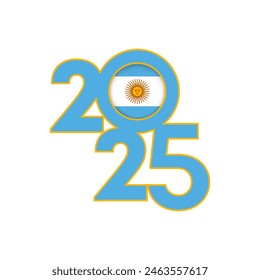 2025 Banner mit Argentinien Flagge im Inneren. Vektorillustration.