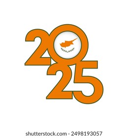 Anuncio de 2025 con bandera de Chipre en el interior. Ilustración vectorial.