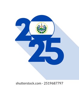 Banner 2025 com bandeira de El Salvador dentro. Ilustração vetorial.