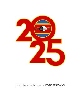 Anuncio de 2025 con la bandera de Eswatini en el interior. Ilustración vectorial.