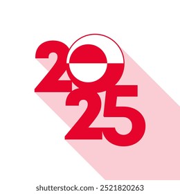 Anuncio de 2025 con la bandera de Groenlandia en el interior. Ilustración vectorial.