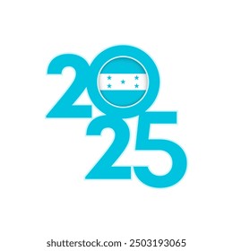 Anuncio de 2025 con bandera de Honduras en el interior. Ilustración vectorial.