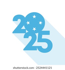Banner 2025 com bandeira da Micronésia. Ilustração vetorial.