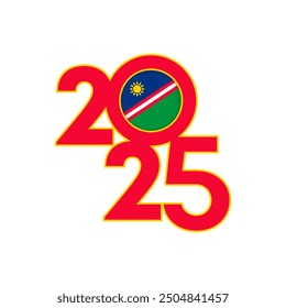 2025 Banner mit Namibia Flagge im Inneren. Vektorgrafik.