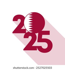 Anuncio de 2025 con la bandera de Qatar dentro. Ilustración vectorial.
