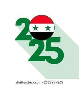 2025 banner with Syria flag inside. Vector illustration.