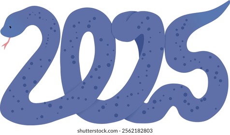 2025 blue snake illustration, graphics