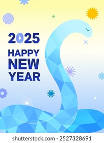 Ilustración del año de la serpiente azul 2025 