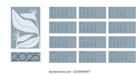 2025 Calendário Vetorial de Doodles de Flor Botânica. Planner de parede de verão abstrato. Desenho animado moderno Flores e folhas agenda. Cópia arquivada em 15 de julho de 2013 "Positive Daisy Art Deco Prints" . 