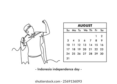  2025 Calendar Concept. Single line draw design. Full length animation illustration. High quality 4k footage.