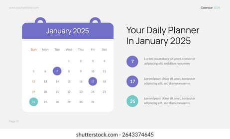 2025 Calendar Daily Planner Infographic