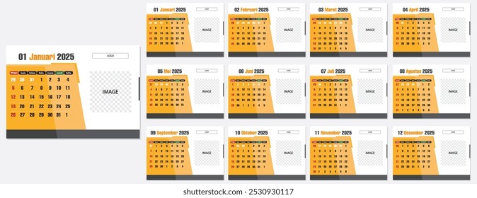 2025 calendar design ready to print, suitable for desk calendars