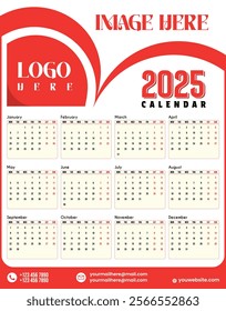 2025 Calendar Design: Stylish and Functional Planner Template.