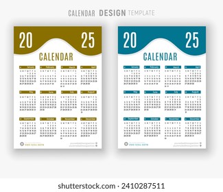 2025 calendar design template for happy new year planner