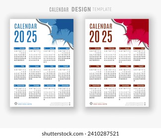 2025 calendar design template for happy new year planner