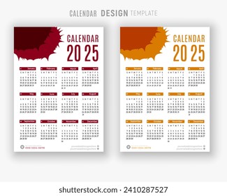 2025 calendar design template for happy new year planner