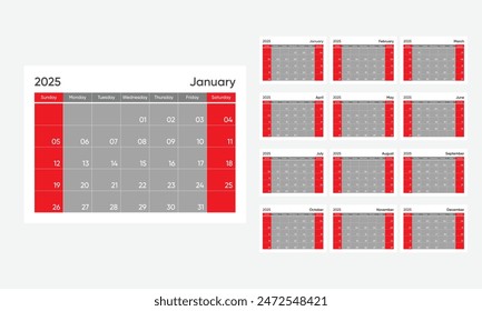 2025 Calendar. desk calendar design 2025. incredible calendar 2025