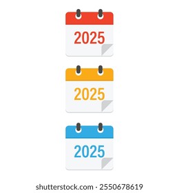 2025 Calendar Icon Set Diseño de Vector.