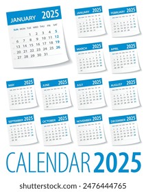 2025 Calendar Leaves Set - Illustration