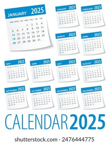 2025 Calendar Leaves Set - Illustration