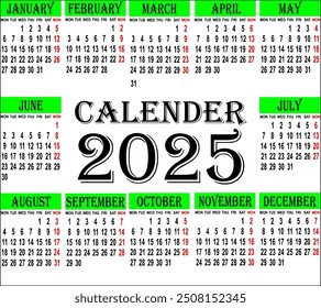 2025 calendar, new year full of new pages