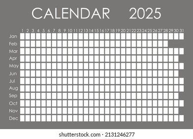 2025 calendar planner. Сorporate design week. Isolated on color background. Moon calendar. Place for stickers.