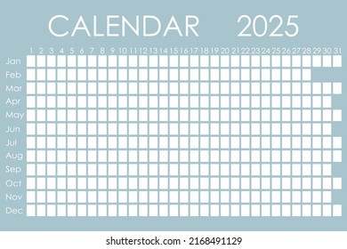 Planificador del calendario 2025. С semana de diseño corporativo. Aislado en el fondo del color. Calendario de la luna. Lugar para pegatinas.