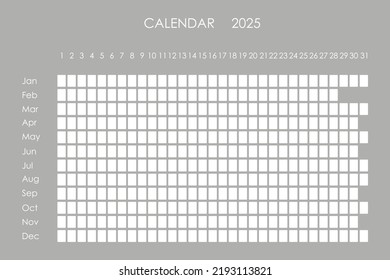 Kalenderplaner 2025 С Corporate Design-Woche. Einzeln auf Farbhintergrund. Mondkalender. Platz für Aufkleber.