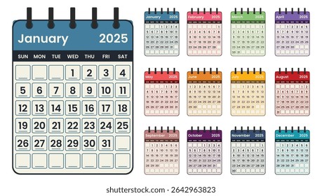 2025 Calendar. Calendar Template for 2025