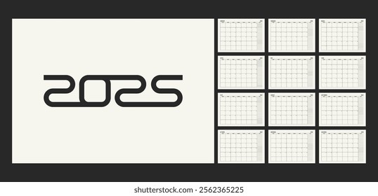 2025 calendar template with cream background. Week starts on Sunday with notes.