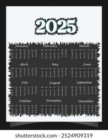 2025 Calendar template Creative. Design 