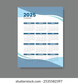 2025 calendar template design vector eps 10