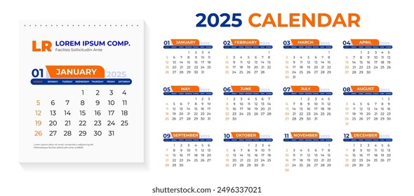 2025 Calendar Template With Header