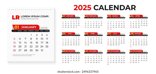 2025 Calendar Template With Header And Preview