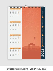 2025 Calendar Template, 2025 wall calendar design for 2025 new year