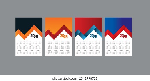 2025 Kalender Vorlage, 2025 Wandkalender Design abstrakte Vorlage Design für 2025 neues Jahr.