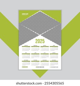 2025 Calendar Template, 2025 wall calendar design abstract template design