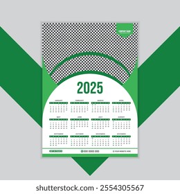 2025 Calendar Template, 2025 wall calendar design abstract template design